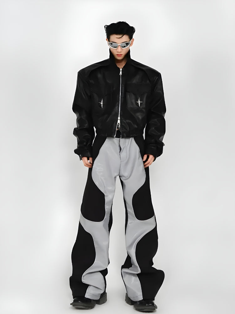 Cyberpunk Patchwork Wide Leg Pants - KAYSMAR