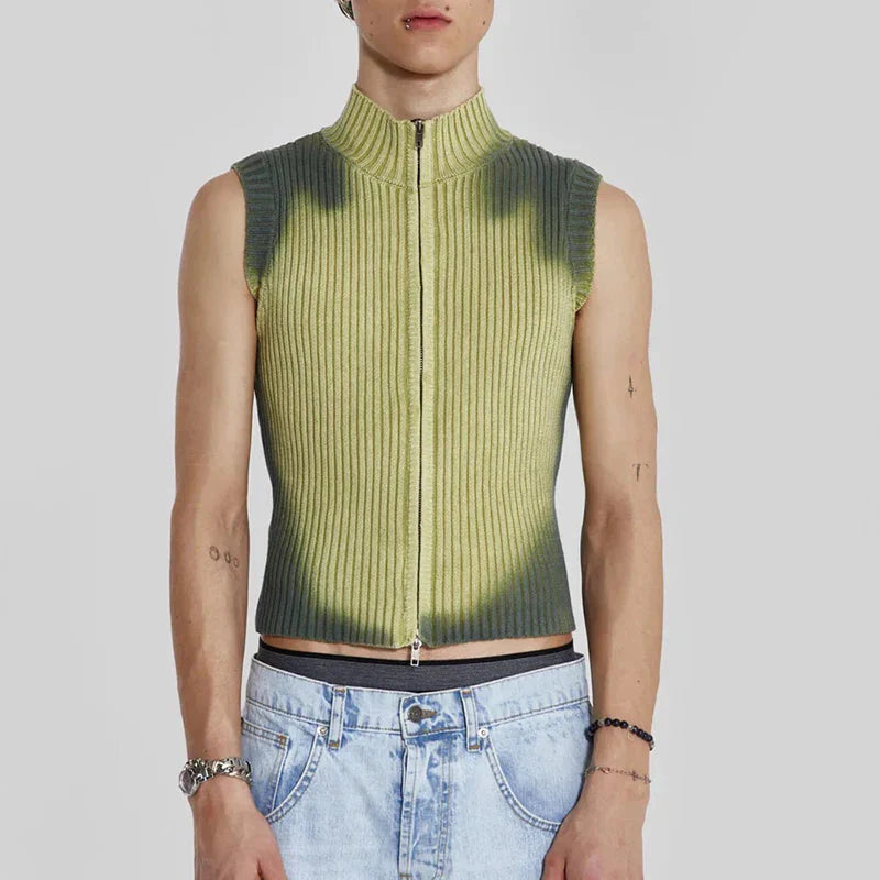 Cyberpunk Zip-Up Cardigan Vest - KAYSMAR