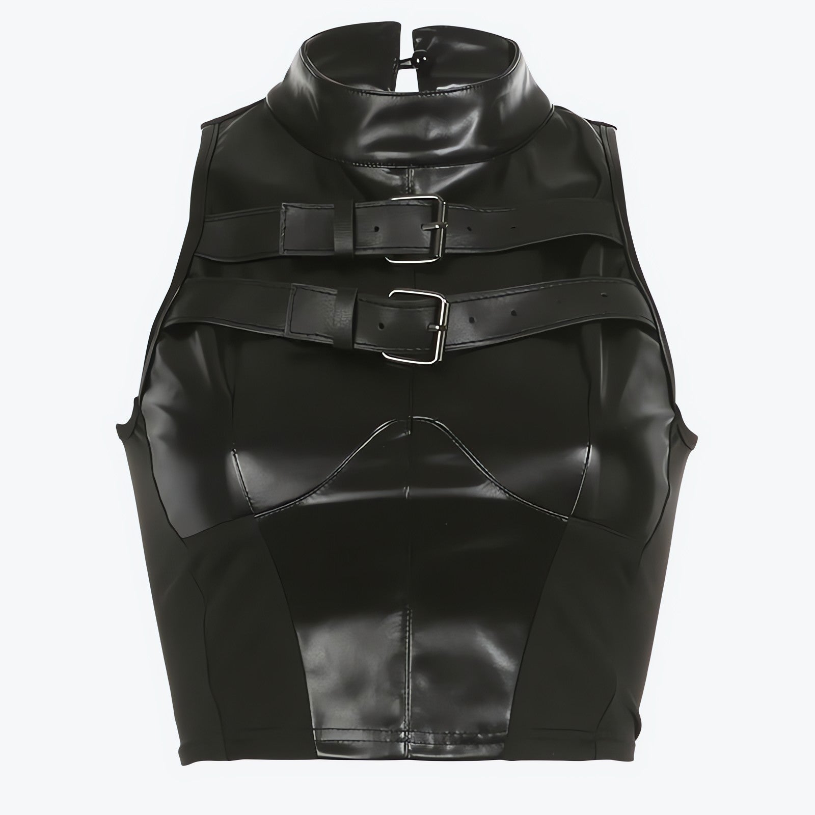Cyberpunk Faux Leather Crop Top