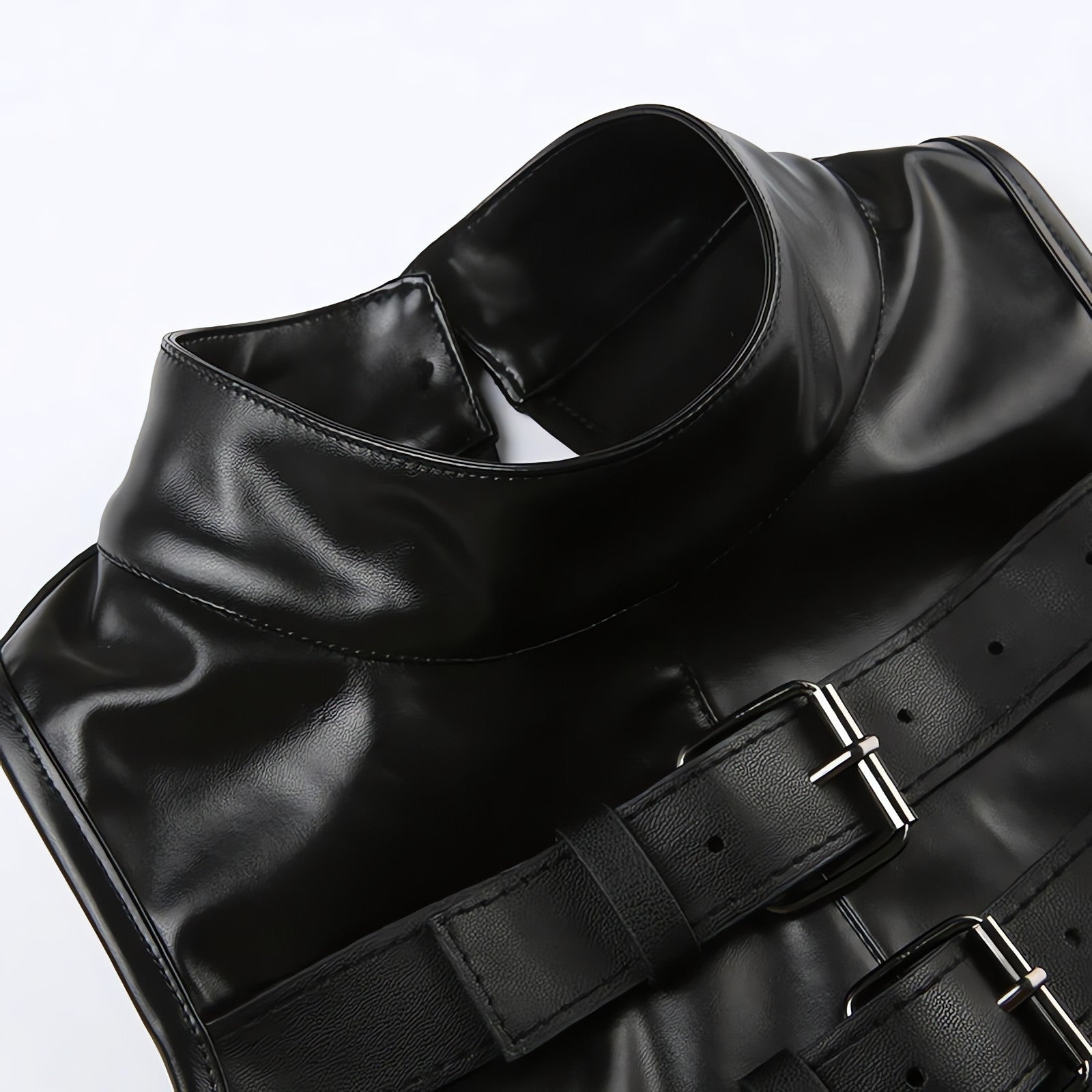 Cyberpunk Faux Leather Crop Top