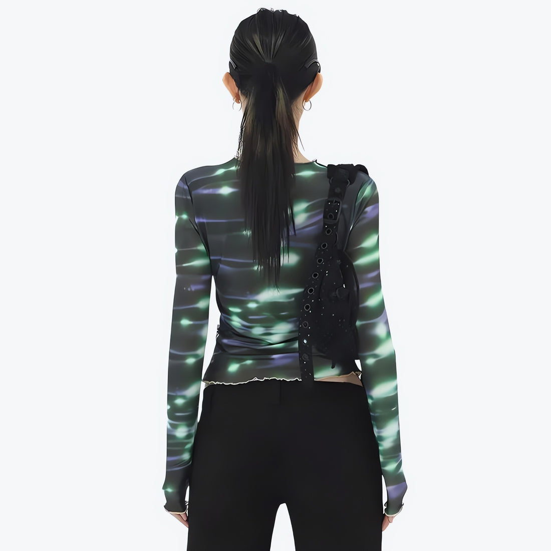Cyberpunk Green Lights Mesh Top - KAYSMAR