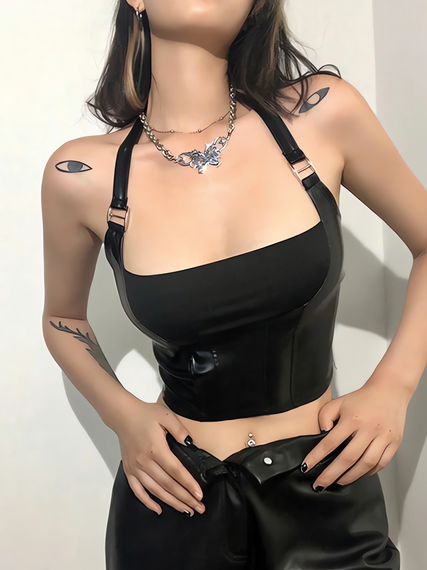 Cyberpunk Halter Neck Crop Top