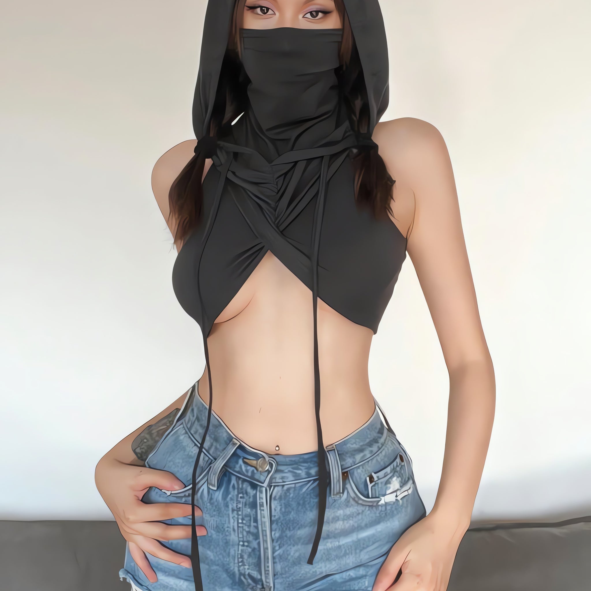 Cyberpunk Hooded Crop Top