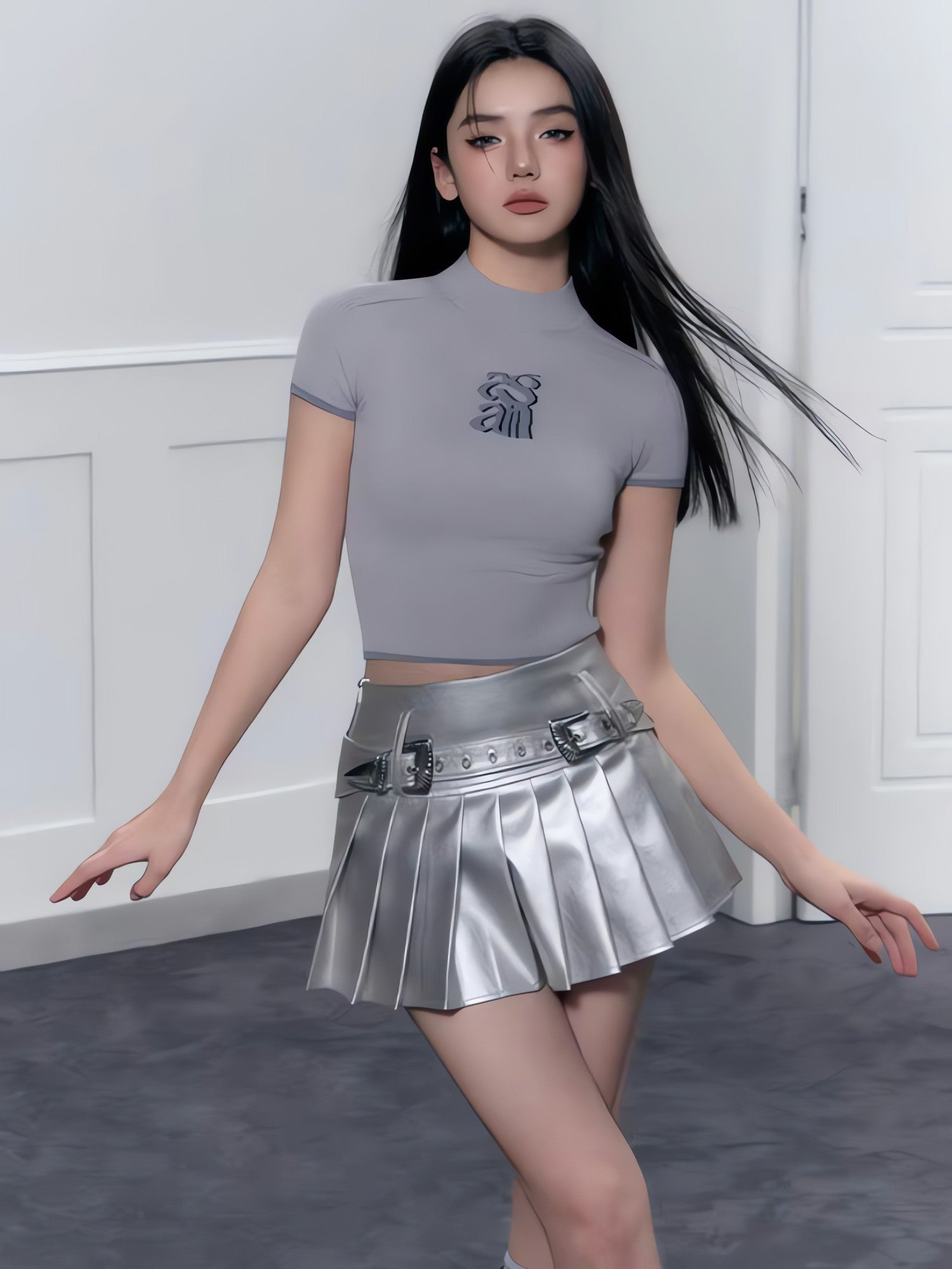 Cyberpunk Metallic Mini Skirt - KAYSMAR