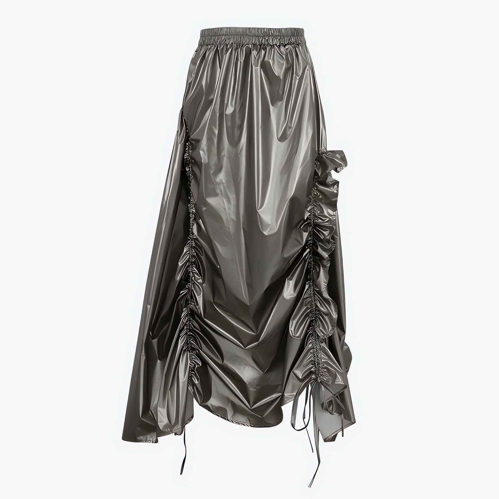 Cyberpunk Ruched Parachute Maxi Skirt - KAYSMAR