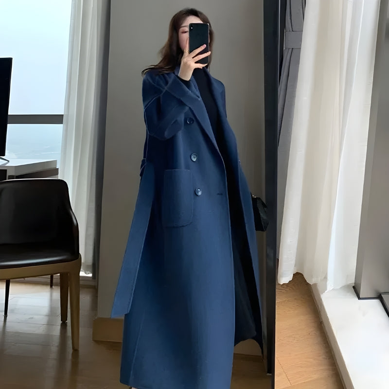 Dark Academia Belted Long Coat - KAYSMAR