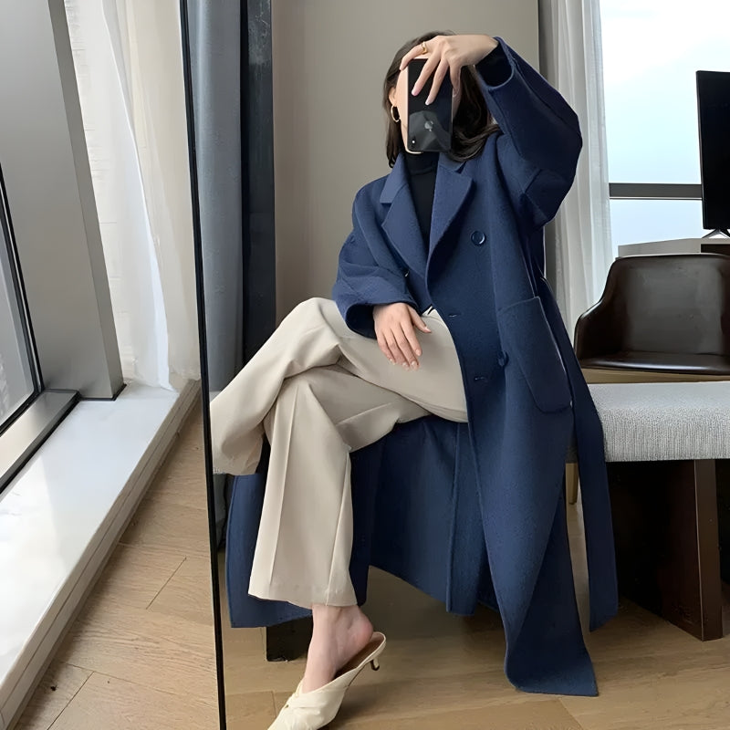 Dark Academia Belted Long Coat - KAYSMAR