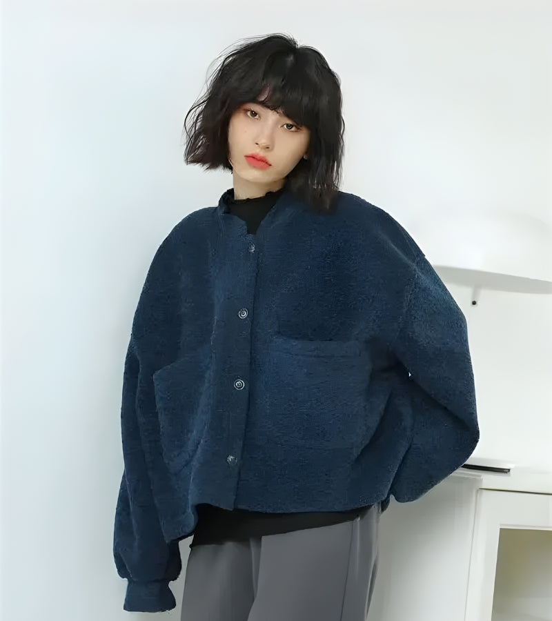 Dark Academia Button Up Pockets Cardigan - KAYSMAR