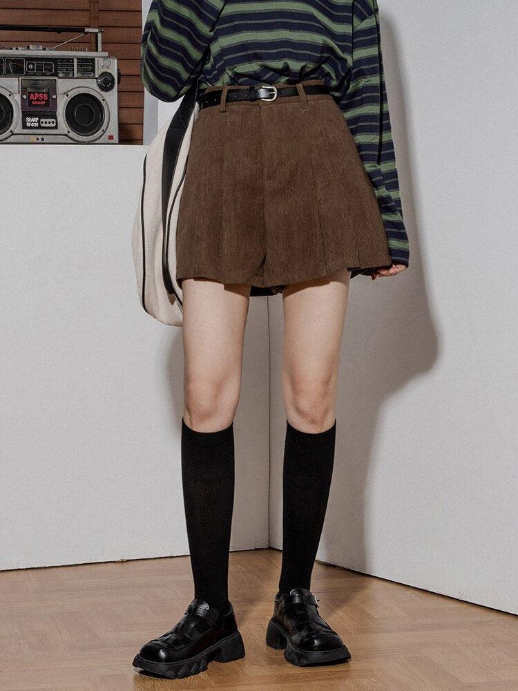 Dark Academia Corduroy Shorts - KAYSMAR