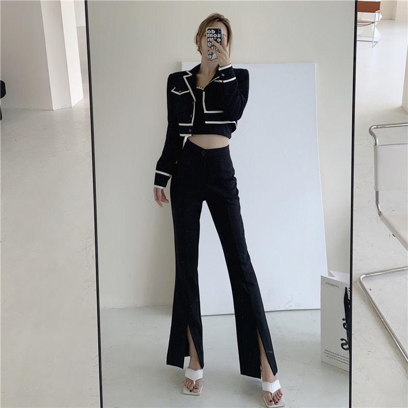 Dark Academia Hem Split Pants - KAYSMAR