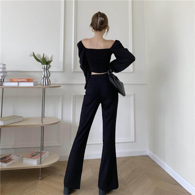 Dark Academia Hem Split Pants - KAYSMAR