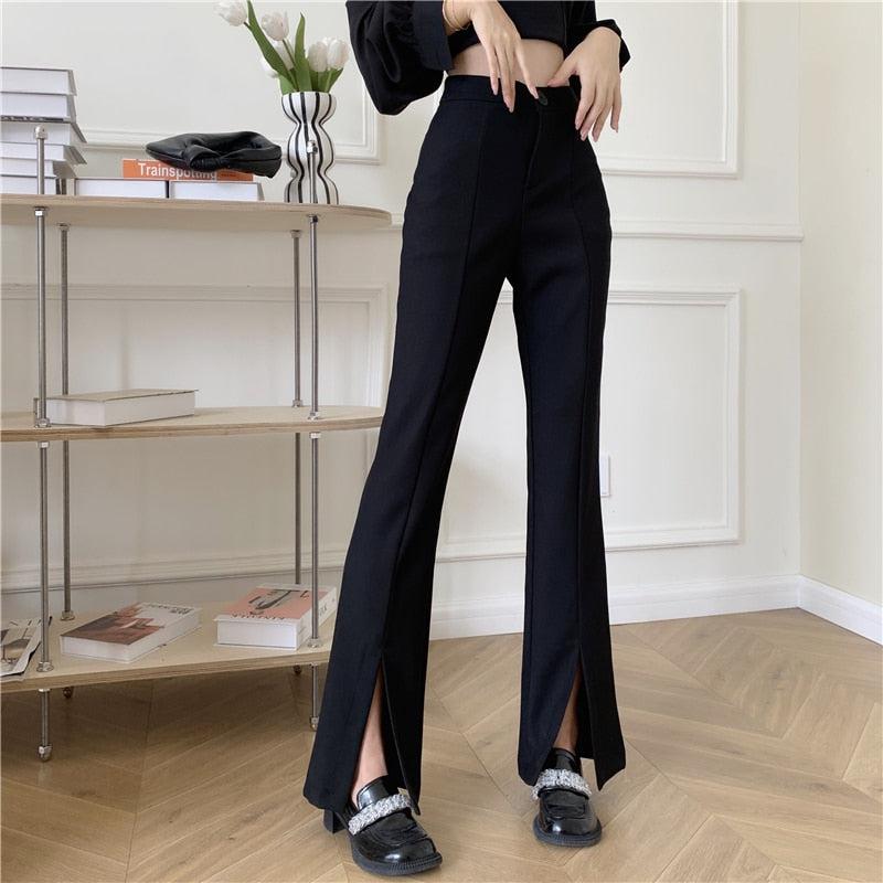Dark Academia Hem Split Pants - KAYSMAR