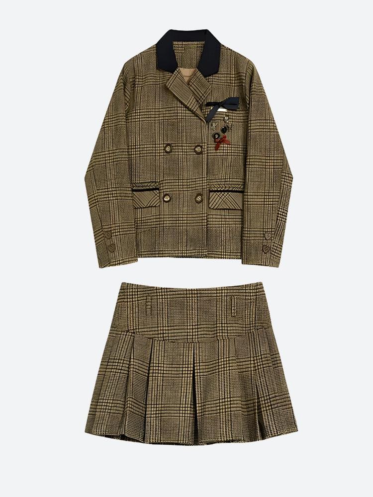 Dark Academia Plaid Two Piece Set - KAYSMAR