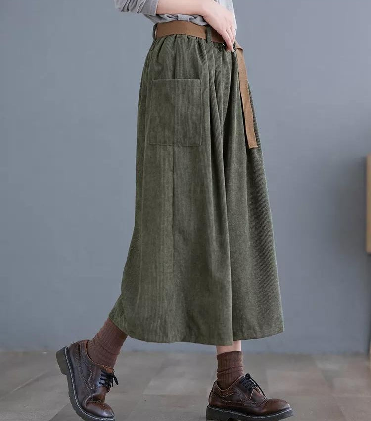 Dark Academia Wide Leg Corduroy Pants - KAYSMAR