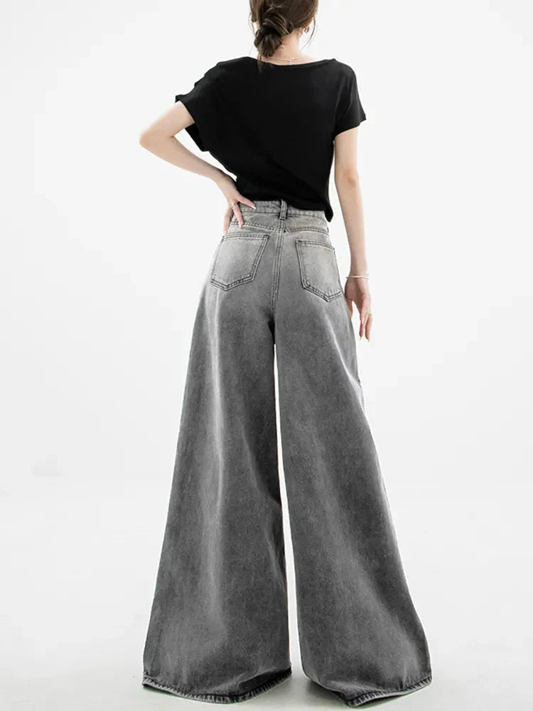 Dark Wash Super Wide Leg Jeans - KAYSMAR