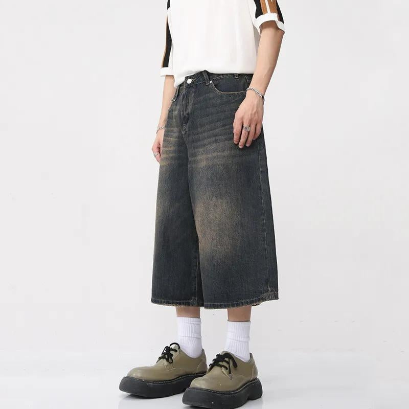 Dark Washed Jean Capri Shorts - KAYSMAR