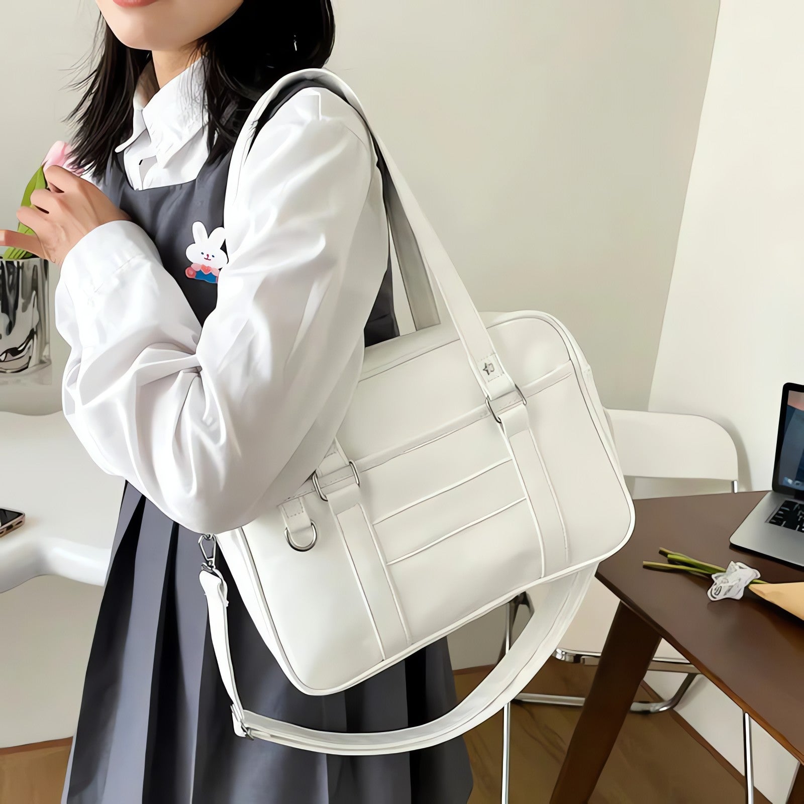 Dark Academia Faux Leather Messenger Bag - KAYSMAR