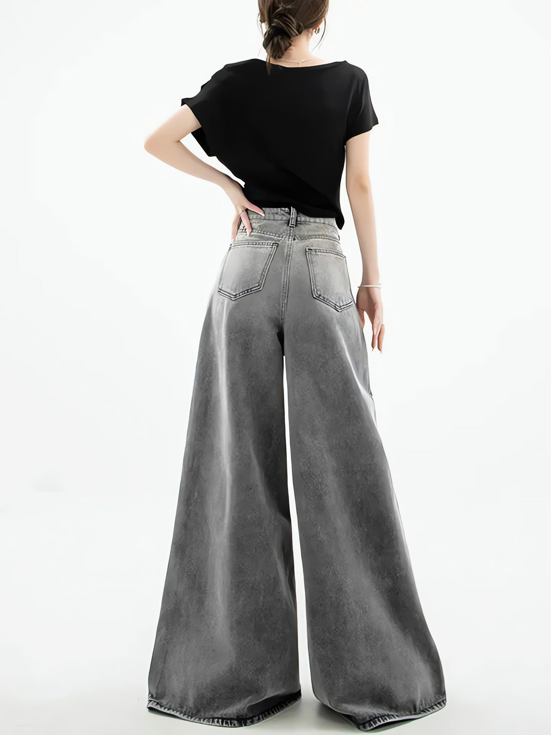 Dark Wash Super Wide Leg Jeans - KAYSMAR