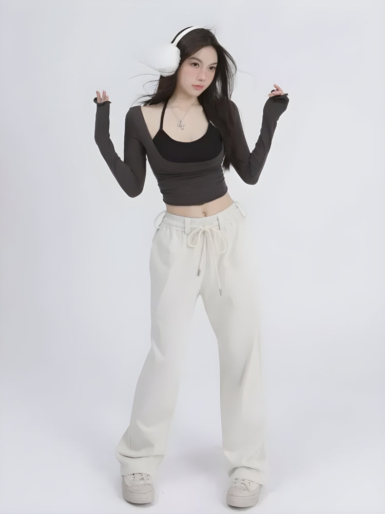Deep Scoop Neck Two Piece Set Top - KAYSMAR