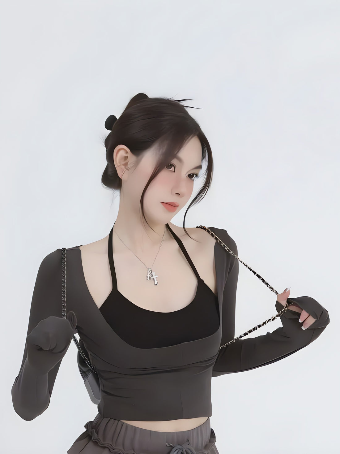 Deep Scoop Neck Two Piece Set Top - KAYSMAR
