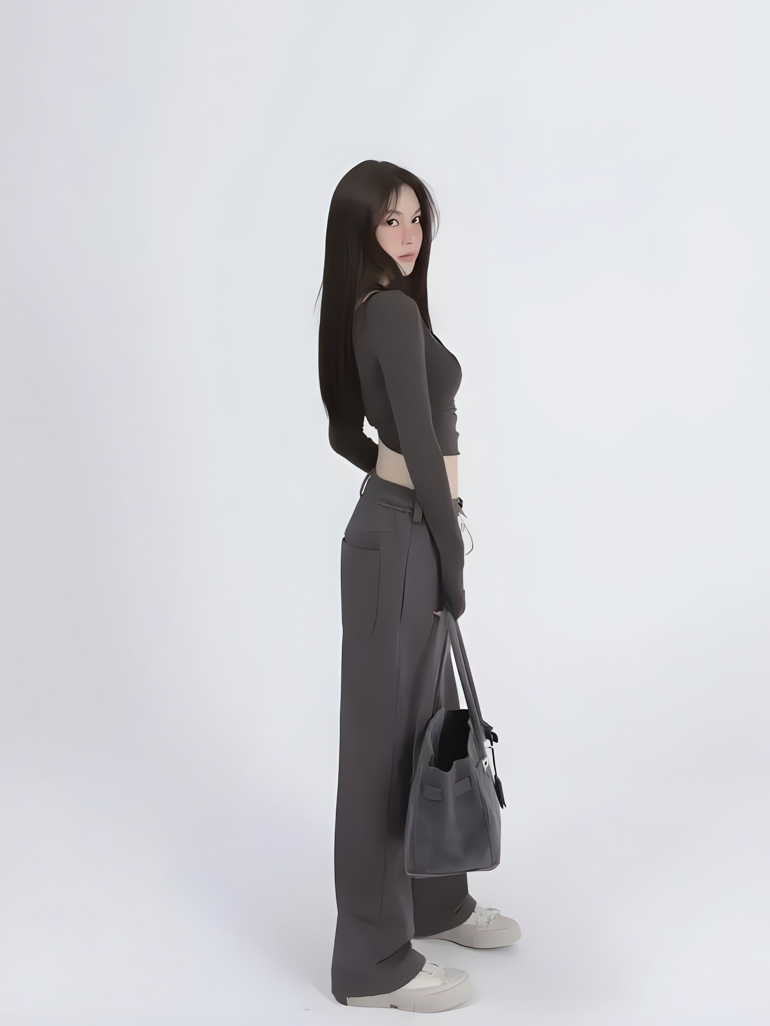 Deep Scoop Neck Two Piece Set Top - KAYSMAR