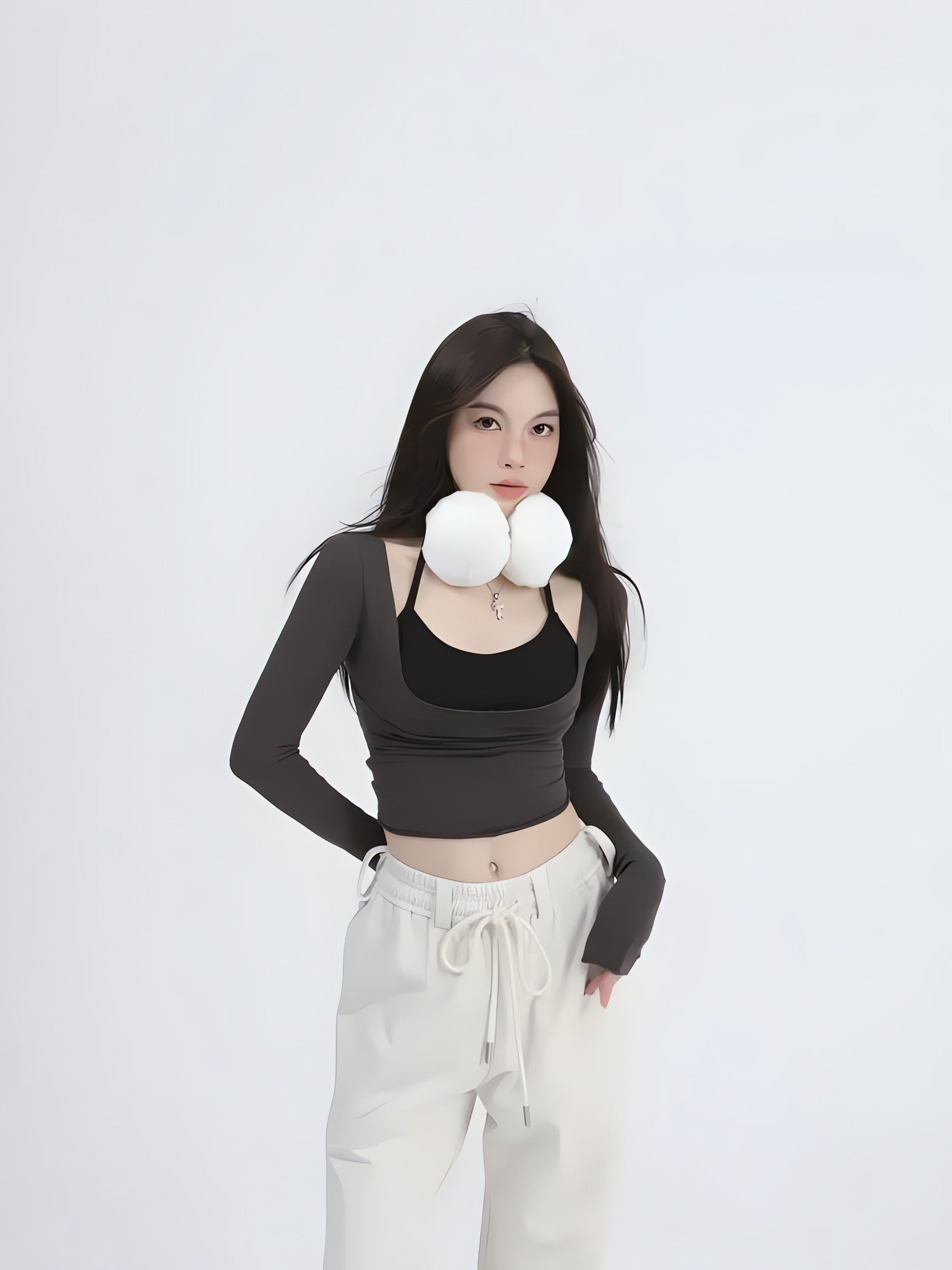 Deep Scoop Neck Two Piece Set Top - KAYSMAR