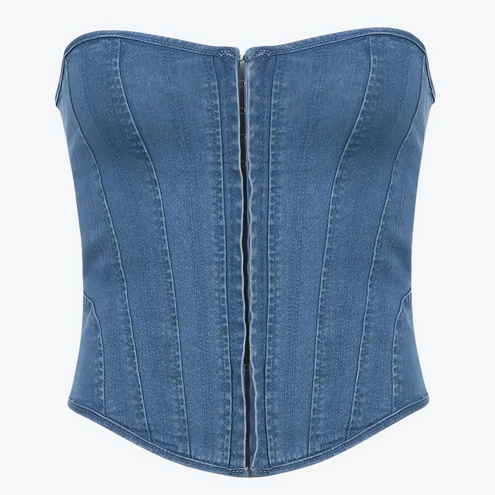 Denim Strapless Corset Top - KAYSMAR