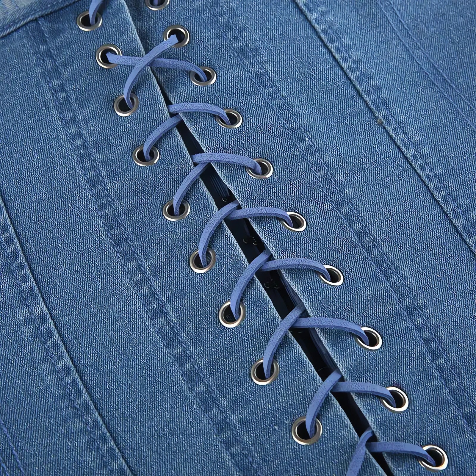 Denim Strapless Corset Top - KAYSMAR