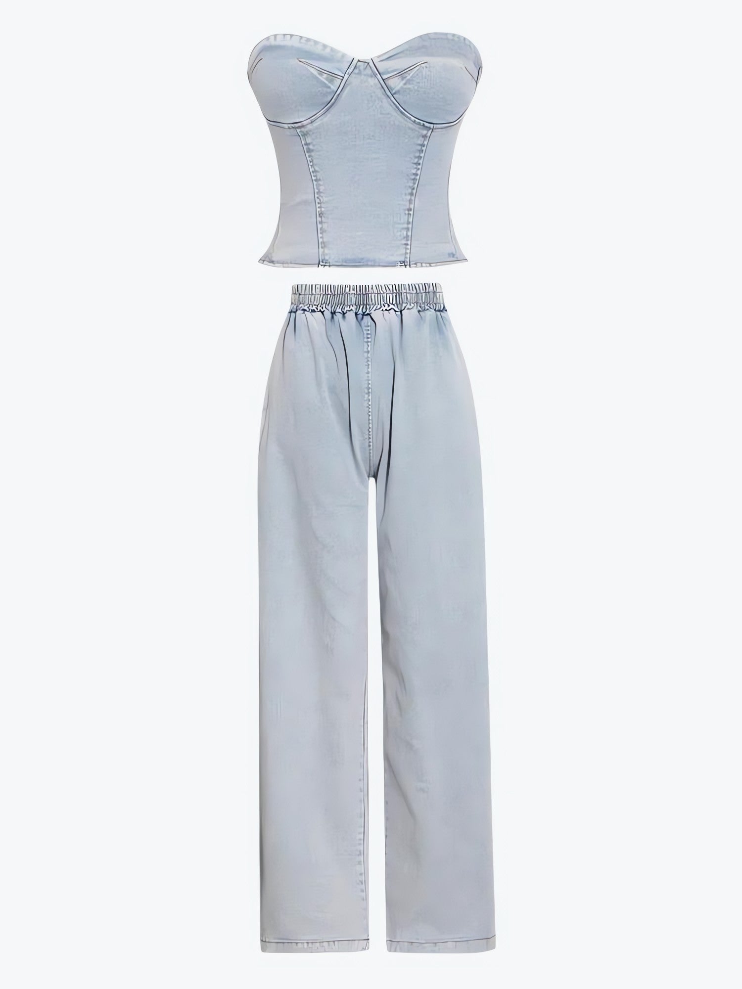 Denim Top & Pants Two Piece Set - KAYSMAR