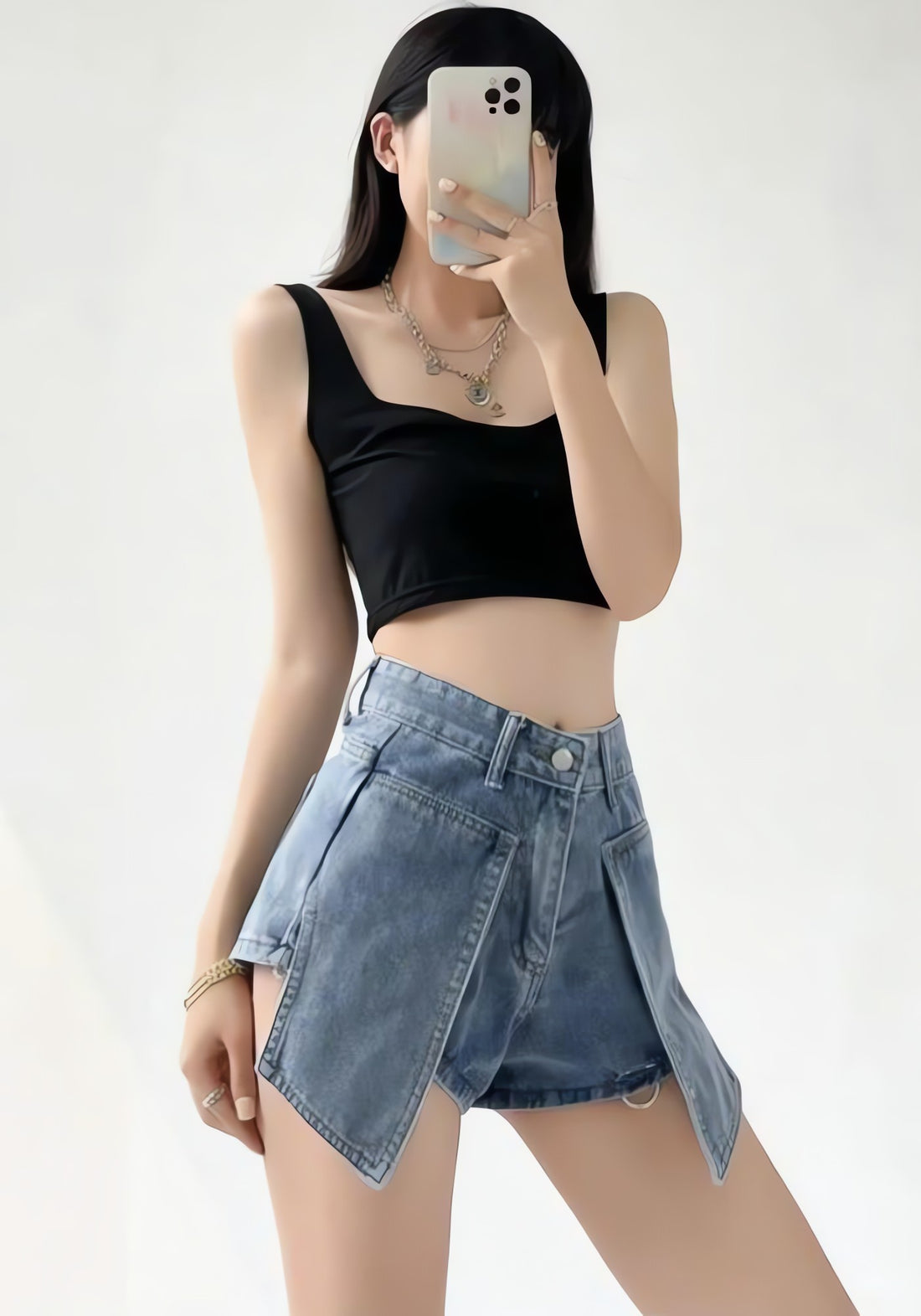 Detachable Straight Leg Jeans - KAYSMAR