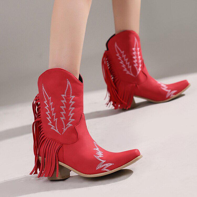 Disco Cowgirl Fringe Ankle Boots - KAYSMAR
