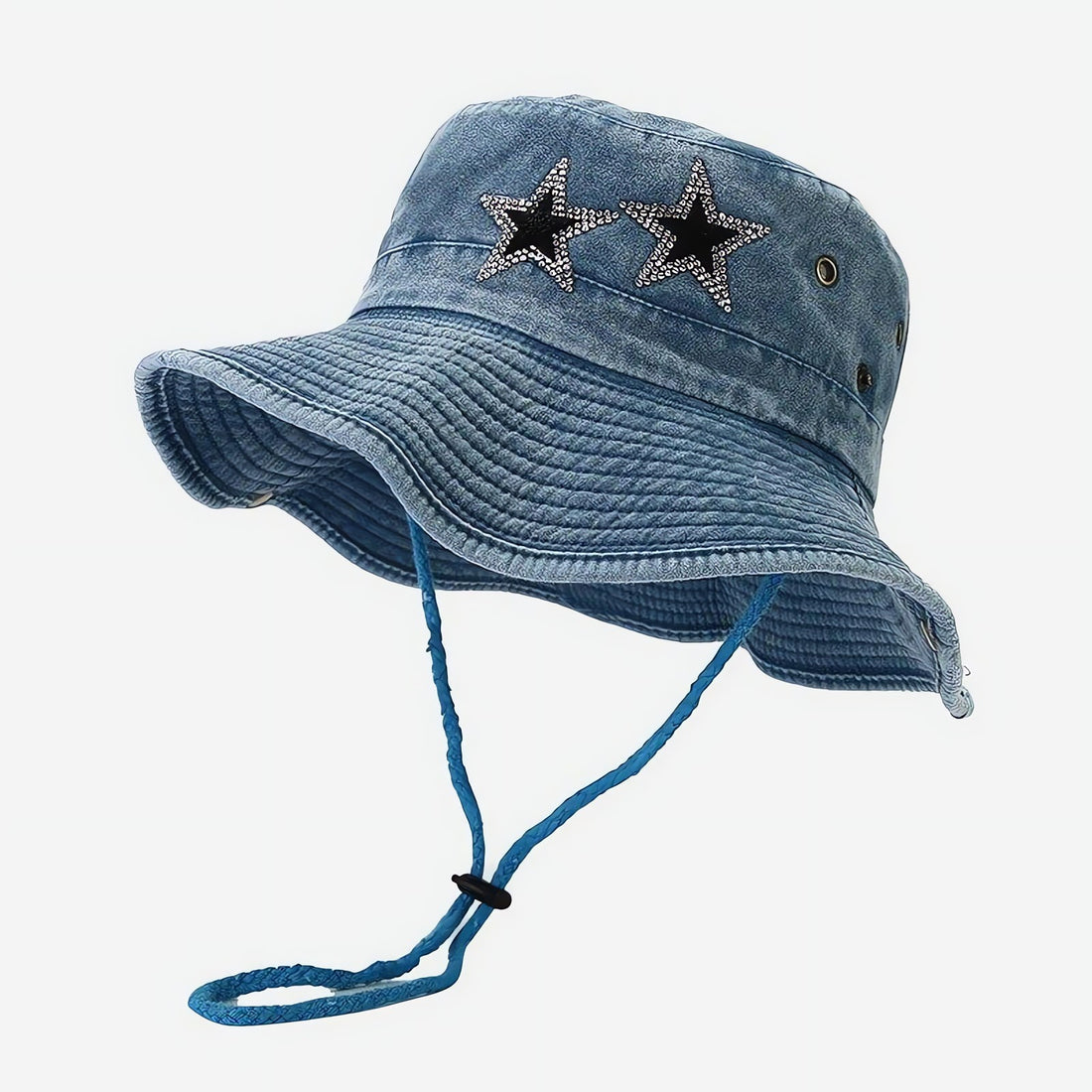 Disco Cowgirl Star Printed Denim Hat - KAYSMAR