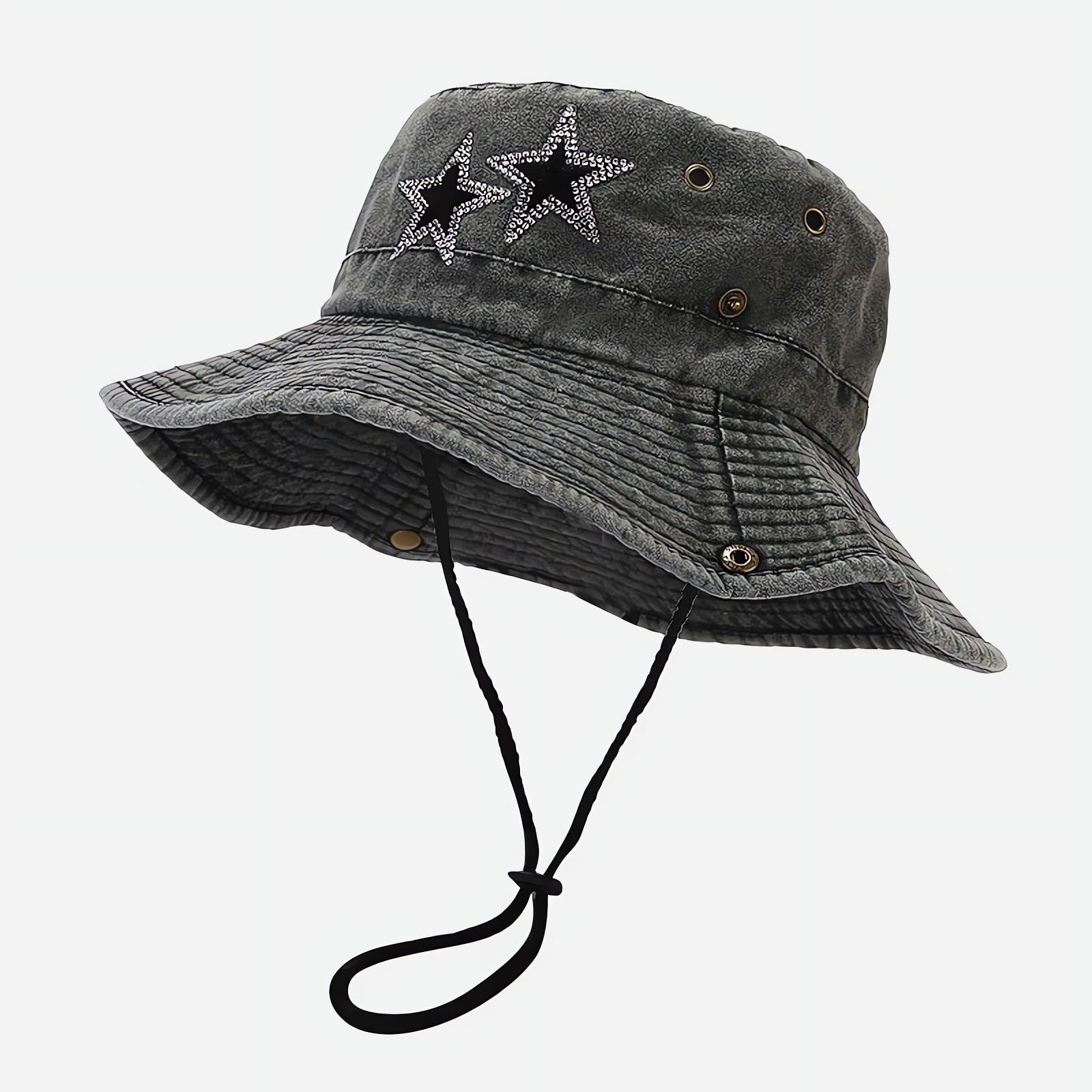 Disco Cowgirl Star Printed Denim Hat - KAYSMAR