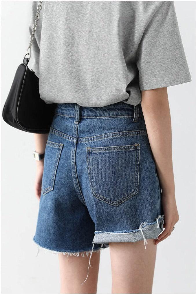 Distressed Jean Shorts - KAYSMAR