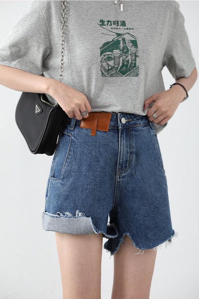 Distressed Jean Shorts - KAYSMAR