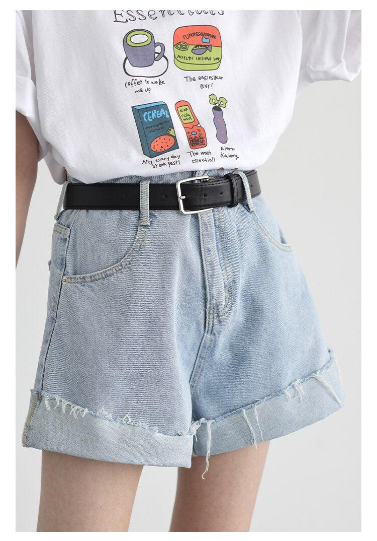 Distressed and Slit Jean Shorts - KAYSMAR