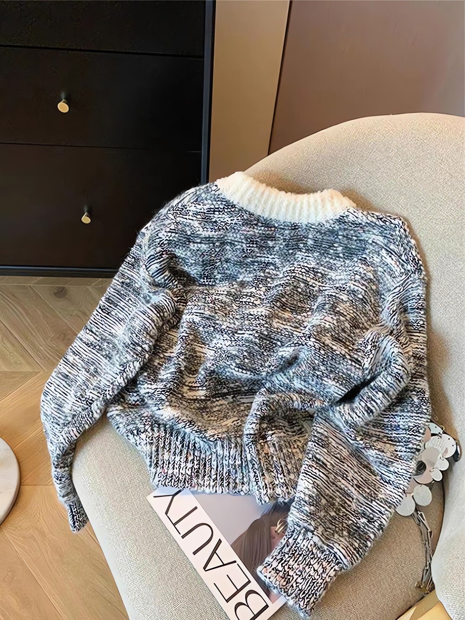 Dog Embroidered Double Zip-Up Knitted Cardigan - KAYSMAR