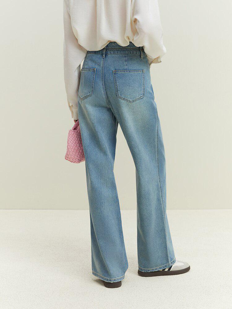 Double Buttoned Light Washed Jeans - KAYSMAR