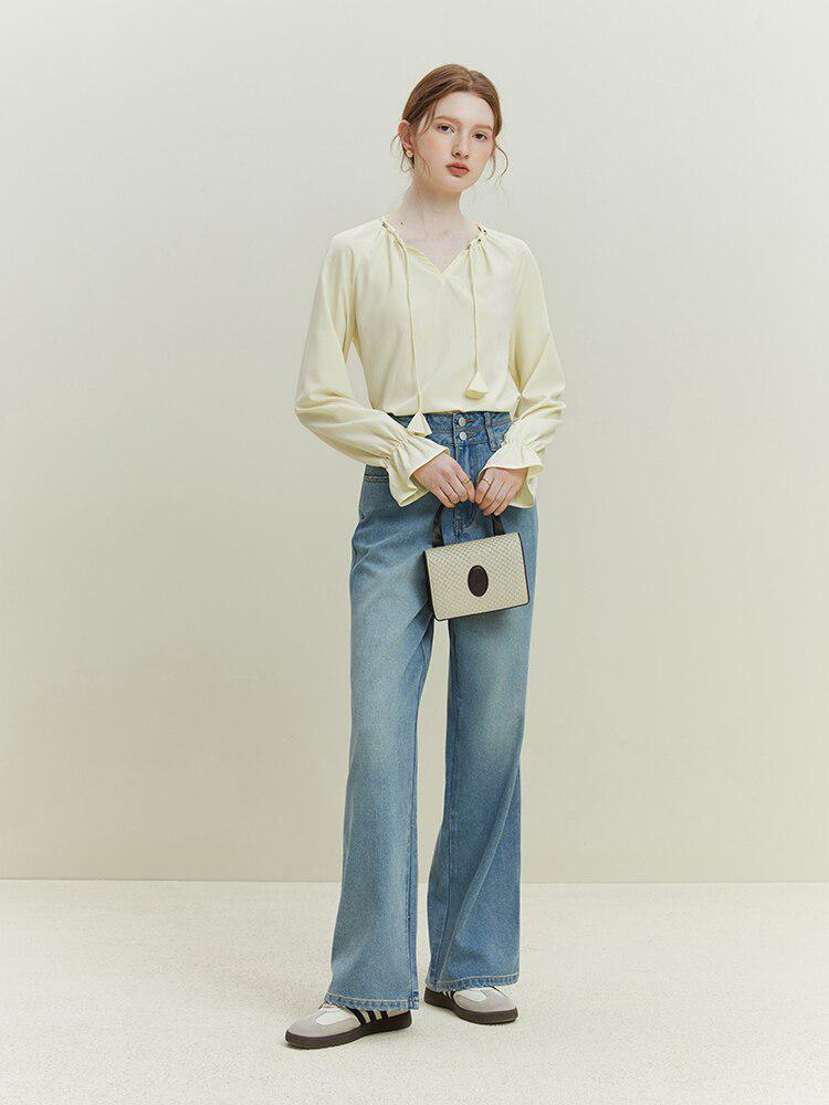 Double Buttoned Light Washed Jeans - KAYSMAR