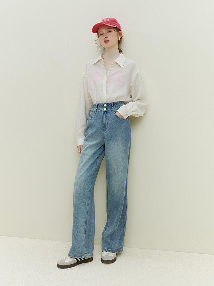 Double Buttoned Light Washed Jeans - KAYSMAR