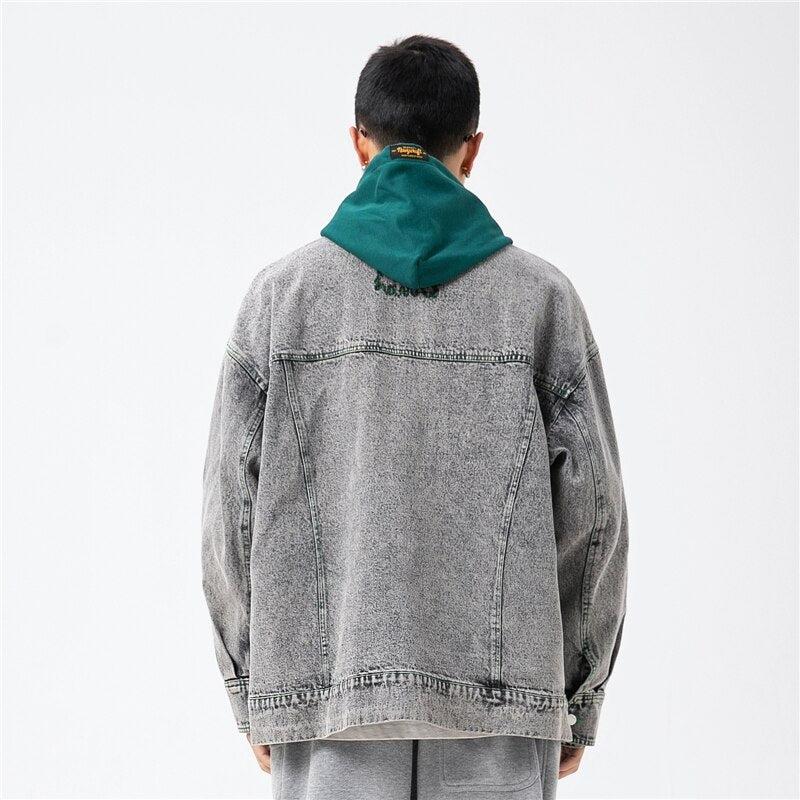 Double-Collared Denim Jacket - KAYSMAR