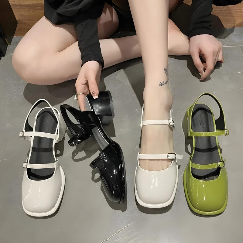 Double Strap Mary Jane High Heels - KAYSMAR