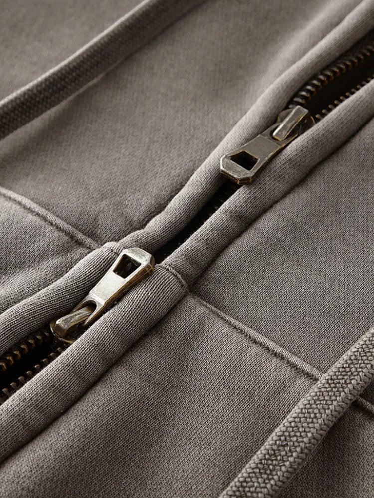 Double Zip-Up Cropped Hoodie - KAYSMAR