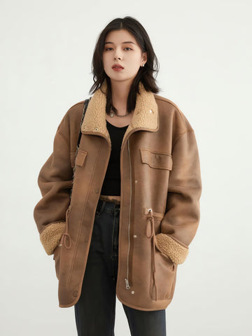 Double Faced Faux Leather Jacket - KAYSMAR