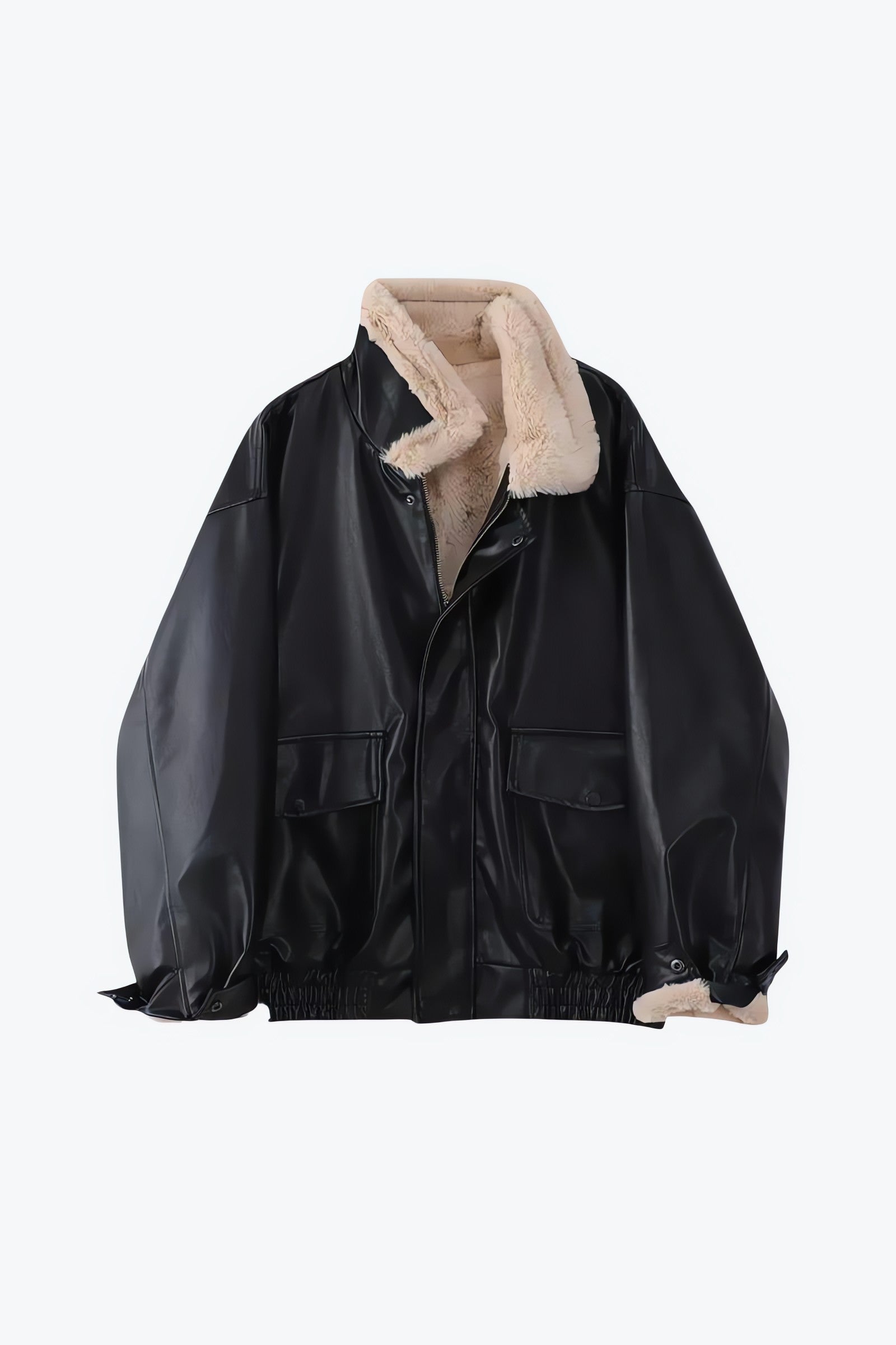 Double-Faced Faux Leather & Fur Jacket - KAYSMAR