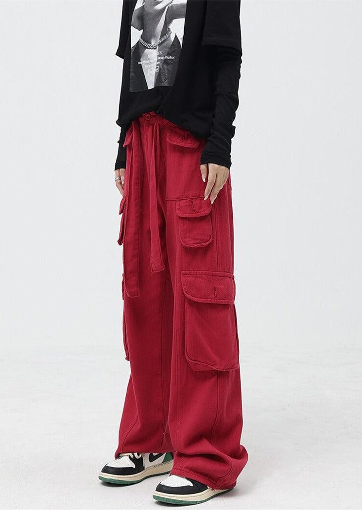 Drawstring Belt Cargo Pants - KAYSMAR