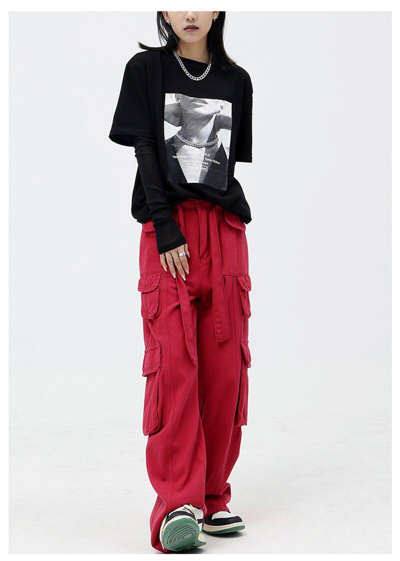 Drawstring Belt Cargo Pants - KAYSMAR