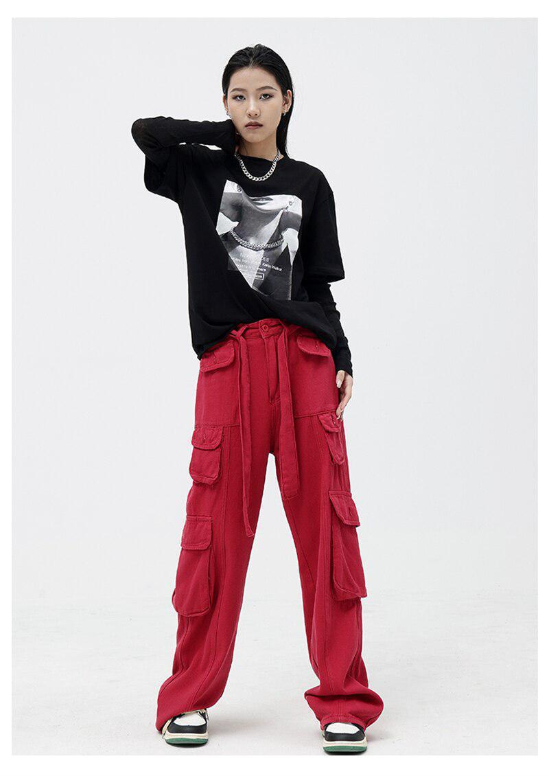 Drawstring Belt Cargo Pants - KAYSMAR