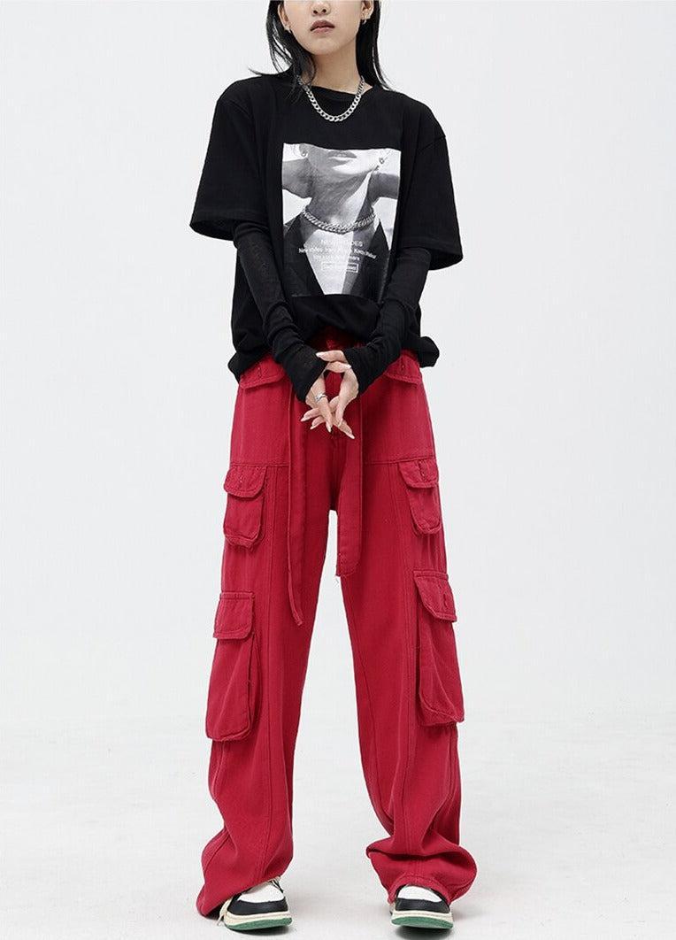 Drawstring Belt Cargo Pants - KAYSMAR