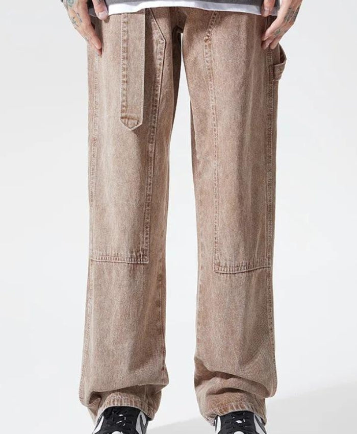 Drawstring Belt Straight Leg Jeans - KAYSMAR